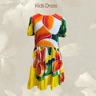 New Design Rayon Hand Painted Kids Dress